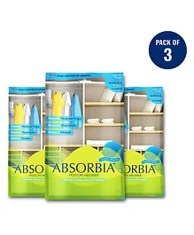 ABSORBIA Moisture Absorber Hanging Pouch(440g Each) - Pack of 3 Absobs upto 1 ltr Dehumidifier for wardrobe