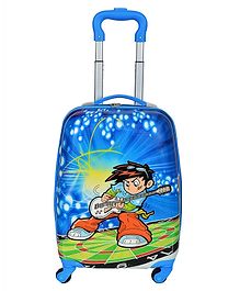 D Paradise Hard Case Trolley Bag Guitar Boy Print - Blue