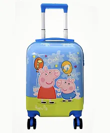 D PARADISE Polycarbonate Hard Case With Wheels and Peppa Pig Cartoon Print Travel Suitcase Trolley Bag Multicolour - Height 21.6 Inches