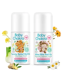 BabyChakra Tummy Relief Roll On & After Bite Roll on, Toxin Free Alcohol Free Dermatologically Tested, Made-Safe Certified Pack of 2 - 80 ml