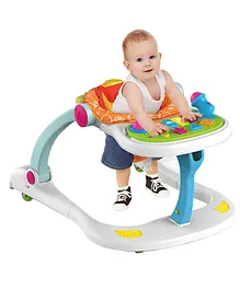 BabyHop 4 in 1 Infant & Baby Activity Walker Seated Or Walk Behind Multifunctional Transformations With Food Tray- Multicolor