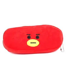 Awestuffs Tata BTS Character Pencil Pouch Soft Toys for Children for Girls Multi Functional Pen Pouch - Red