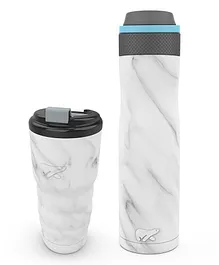 Headway Work Out Combo Oslo Stainless steel Bottle and Java Mug Cosmic White - 750 ml & 600 ml