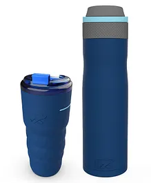 Headway Work Out Oslo Stainless steel Bottle and Java Mug  Maridian Blue - 750 ml & 600 ml
