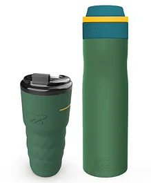 Headway Work Out Oslo Stainless steel Bottle and Java Mug  Maridian Green - 750 ml & 600 ml