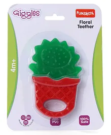 Giggles Floral Teether - Red & Green