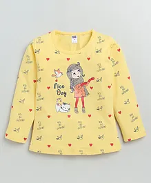 Nottie Planet Full Sleeves Nice Day Print T Shirt - Yellow