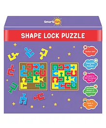 SmartoKids - Shape Lock Puzzle  For Children - 16 Wooden Shapes Puzzle Game For Kids - (Multicolor)