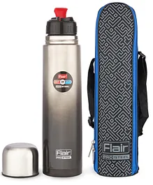 Flair Houseware Power Vacuum Insulated Steel Flask With Flip Lid Grey - 1000 ml