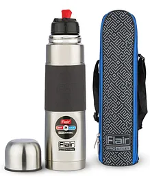 Flair Houseware Power Grip Vacuum Insulated Steel Flask With Flip Lid Grey - 750 ml