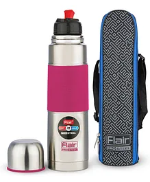 Flair Houseware Power Grip Vacuum Insulated Steel Flask With Flip Lid Purple - 750 ml