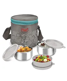 Flair Houseware Lunch Mate 3 Tiffin Box With Insulated Bag - Green