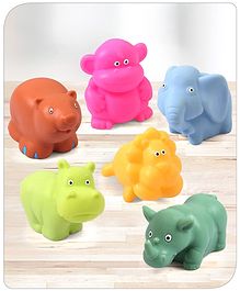 Babyhug Bath Squeeze Toys Jungle Animals Pack of 6 - Multicolour 