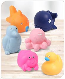 Babyhug Bath Squeeze Toys Ocean Animals Pack of 6 - Multicolour 