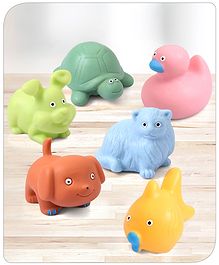 Babyhug Bath Squeeze Toys Pet Animals Pack of 6 - Multicolour 