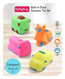 Babyhug Bath Squeeze Toys Transport Pack of 4 - Multicolour 