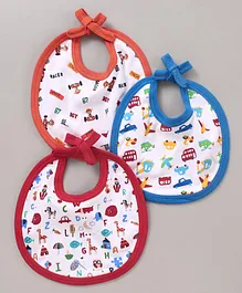 Simply Cotton Bibs Vehicle Print Pack Of 3 - Multicolor