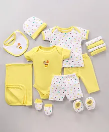 Bumzee Pack Of 13 Fruits Printed Clothing Gift Set - Yellow