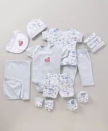Bumzee Pack Of 13 Aquatic Life Printed Clothing Gift Set - Blue