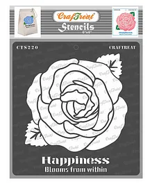 CrafTreat Stencil Design Happiness Blooms from Within-  Black