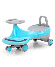 Kids Swing Car With LED Lights & Music -  Blue & Grey