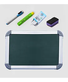 Planet of Toys Dual Side Writing Board - White Board and Chalk Board | Both Side Writing Boards, one Side White Marker and other Side Chalkboard Surface