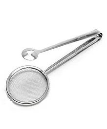 MOMISY Stainless Steel Oil Filter Spoon and Fried Food Clip Mesh Strainer-1 Piece