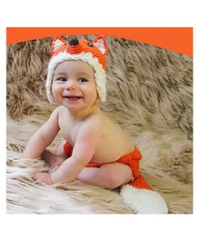MOMISY Baby Photography Props, Fox Outfit, Includes Hat & Long Tailed Nappy - Orange