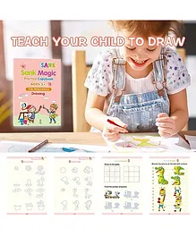 Uniquebuyin Sank Magic Practice Copybook for Preschoolers With Pen - English