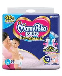 MamyPoko Extra Absorb Pants Style Diapers Large - 74 Pieces