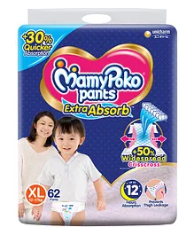 MamyPoko Extra Absorb Pants Style Diapers Extra Large - 62 Pieces