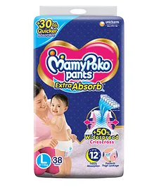 MamyPoko Extra Absorb Pants Style Diapers Large - 38 Pieces