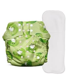 Mother Sparsh Baby Nappers Krazy Kiwi Cloth Diaper Free Size - Green