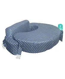 Oscar Home Nursing Pillow for Breastfeeding, Nursing and Posture Support with Pocket and Removable Slipcover - Blue