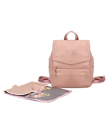 The Little Lookers Jolly Luxe Vegan Leather Diaper Backpack - Peachy Pink