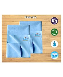 THE LITTLE LOOKERS Quicky Dry Sheets/Massage Mats/Water Proof Bed Protector/Crib   Sheets for Baby Large & Medium, Sky Blue - Pack of 2