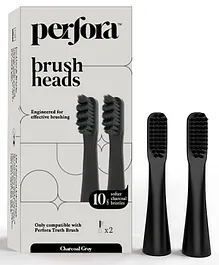  Perfora Electric Toothbrush Brush Heads Pack Of 2 - Charcoal Grey