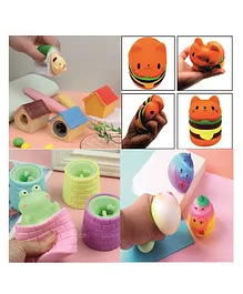 Chocozone Pack of 4 Squishy Toys Squeeze Animal Toys Stress Ball Toys - Multicolour