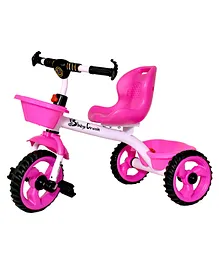 BabyCrush Rambo Ampa Wheel Unassembled Tricycle with Accessories - White Pink