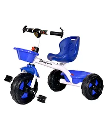 BABYCRUSH WHITE RAMBO HUNK WHEEL TRICYCLE WITH COLOUR ACCESSORIESDIP103 BLUE