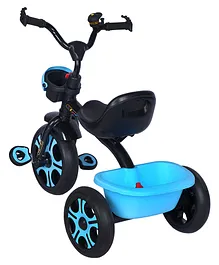 BABYCRUSH BLACK RAMBO ZIPPY TRICYCLE WITH COLOR ACCESSORIES - BLUE