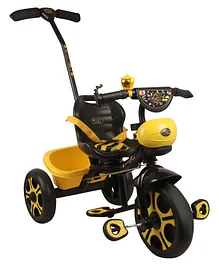 Babycrush Black Rambo Pushbar with Parental Handle Seat Belt & Padded Seat - Yellow