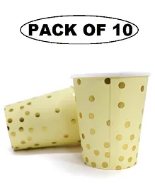 Shopping Time Yellow Polka Paper Cups Pack of 10- Yellow