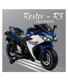 Baybee Rextor R3 Rechargeable Battery Operated Electric Ride-on Bike For Kids With LED Light Music & USB Port - Blue
