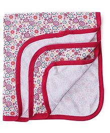 Ohms Terry Blanket Allover Print - Pink & White