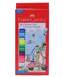 Faber Castle Connector Pens Assorted Pack of 25 - Red