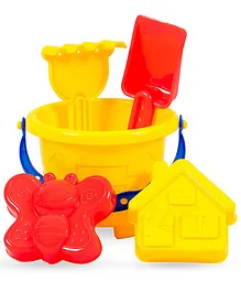 Lefan Beach Toys Set For Kids Indian Made 5 Pieces Bucket Animal Mould Shovel Spade Tool Kit Beach Art Learning Outdoor Sand Birthday Gift Multicolor