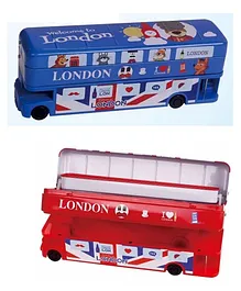 SKB Double Decker London Bus Metal Pencil Box (Color May Vary)