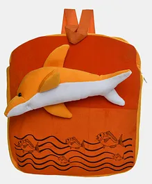 Dukiekooky Kids Orange Dolphin Bag soft Toy - Height 15 Inches