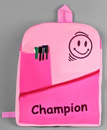 Dukiekooky Kids Pink Funky School Backpack - Height 14 Inches